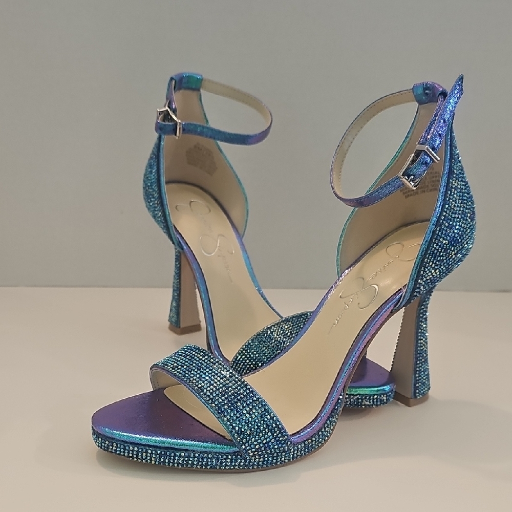 Jessica Simpson Blue Glitter Heels for Special Occasions
